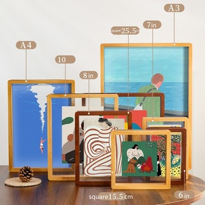 Transparent Double Acrylic Shadow Box Picture <strong>Frame</strong> With Wooden Decorative <strong>Floating</strong> Design For Home Display Cases - Product Image 4