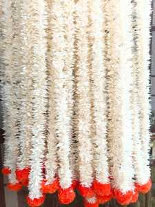 Guirnaldas artificiales de color y jazmín decorativas de tamaño personalizado para bodas indias musulmanas del sur de la India decoración Haldi Mehndi - Product Image 2