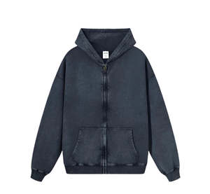 New Custom Logo & Design Multiple <b>Colour</b> Zip up <b>Stone</b> Washed 100% Cotton Fleece Hoodies for Men Regular Fit Casual Autumn - Product Image 3