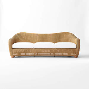 โซฟาหวายหรูหรา-ที่นั่งที่ทนทานและสะดวกสบายสำหรับลานกลางแจ้งหรือพื้นที่สวน - Product Image 2