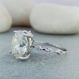 Fine Solitaire VVS Lab Grown 1ct Oval Cut Diamond 14K 18K Gold Compromiso Anillo de bodas GIA IGI Certified - Product Image 2