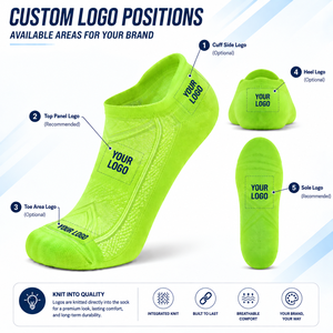 Calcetines Deportivos Personalizados de Corte Bajo, Compresión en el Tobillo, Acolchados, Absorbentes de Humedad, de Secado Rápido, Color Sólido, con Logotipo, para Adultos, Verano - Product Image 2