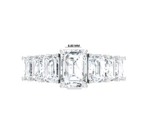 10K solide jaune bijoux fins IGI certifié bague de fiançailles de luxe ensemble de mariage à trois pierres avec bagues en diamant pour les fêtes - Product Image 1