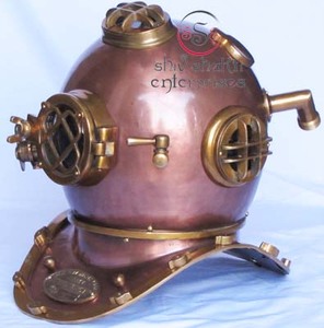 Casco DE BUCEO DE COBRE antiguo, decoración Marina náutica Vintage, casco de buzo, regalo coleccionable, decoración para el hogar y la Oficina - Product Image 5