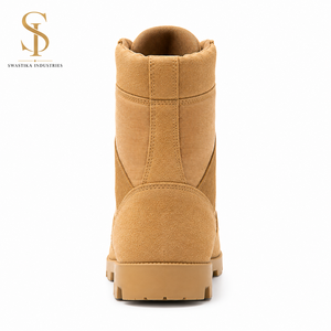 รองเท้าบูทแบบรัดเชือก SUPER FORCE รุ่นหุ้มข้อสูง สีเขียวโคโยตี้ สำหรับผู้ชาย ทำจากยาง ระบายอากาศได้ดี เหมาะสำหรับงานทางยุทธวิธี รุ่น Safety India BT-SW-01 - Product Image 5