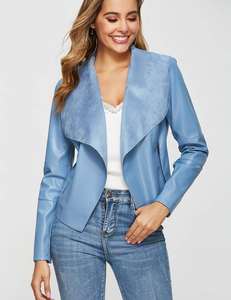 Chaqueta de Cuero para Mujer de la Mejor Calidad, Chaqueta de Motociclista de Cuero con Cremalleras, Chaquetas de Cuero PU de Manga Larga para Mujer - Product Image 6