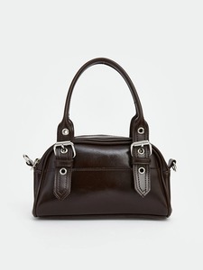 Custom Logo Women's Vintage <b>Bowling</b> Bag OEM ODM Private Label PU Leather Brown Shoulder Handbag Factory Manufacturer - Product Image 3