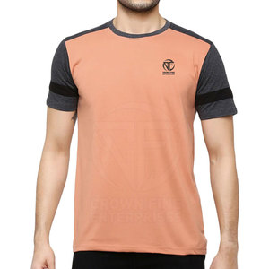 Camiseta de manga corta con cuello redondo de algodón 100% para hombre, ropa informal transpirable de secado rápido con patrón sólido para adultos - Product Image 1