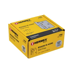 Cerniera di base quadrata per mobili 3-1/2 'testa piatta satinata in lega di zinco e acciaio con cerniera di testa regolabile in una scatola di 10 unità - Product Image 4