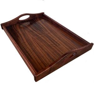 Vaisselle de forme rectangulaire plat de service alimentaire plateaux en bois plateau de service décoratif fait à la main avec Offre Spéciale de finition naturelle - Product Image 1