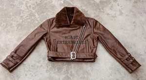 Veste en cuir de vache personnalisable de haute qualité Logo Style vintage Denim tissu teint uni fermeture éclair hiver Service OEM disponible - Product Image 2