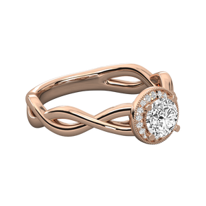 Bague solitaire en or 10 carats avec diamant rond brillant pour femme - Product Image 3