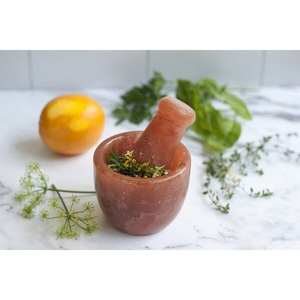 Mortero de sal del Himalaya rosa de calidad superior, estilo Flor de marfil, artesanías naturales de sal de roca saludable de Pakistán - Product Image 4