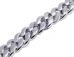 Chaîne à maillons cubains en or blanc 10 carats de haute qualité avec diamants cultivés en laboratoire classique collier Hip Hop glacé bijoux pour hommes - Product Image 4