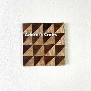 Posavasos de madera ecológico, diseño estándar, mesa de comedor, decoración, posavasos, patrón triangular, taza de té, posavasos de madera para uso en el hogar y la Oficina - Product Image 2