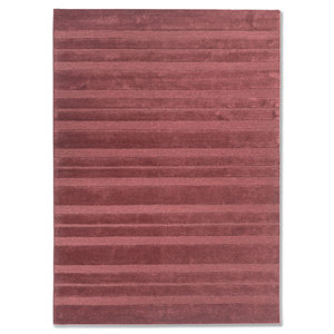 Alfombra Rectangular Abstracta a Rayas de Lana y Viscosa Hecha a Mano en Rojo y Naranja para Sala de Estar o Pasillo -TNQ-3299 - Product Image 1
