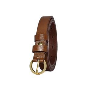 100% in vera pelle, cintura sottile da donna di 2 cm marrone chiaro con fibbia colorata; Vestito, pantaloni Belt_lock