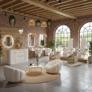 Mobilier de salon de beauté moderne et luxueux en bois blanc pour centres commerciaux et hôtels - Product Image 1