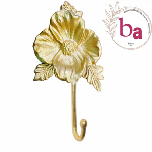 Export Quality <b>Gold</b> Flower Shape Cast Iron Coat Hat <b>Hooks</b> Keychain Hanger Handicrafts Stylish Iron Rail <b>Wall</b> Mounting Beads Art - Product Image 1