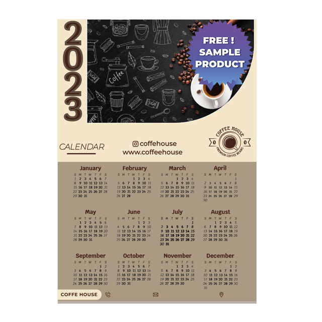 Dry Erase 2024 Promotional Annual Calendar Planner Model-1 Reusable Durable Polystyrene Material Holds The Surface With Static