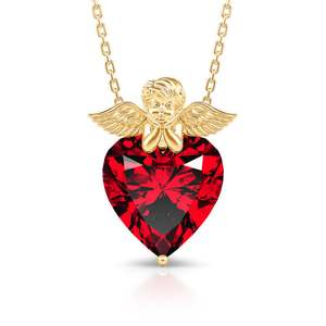 Collier en argent sterling Jeulia avec cœur de Cupidon, diamant et perle d'eau douce en or rose - Product Image 1