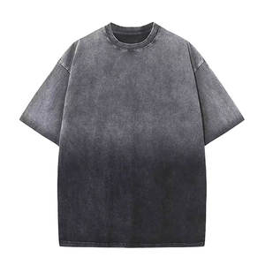 T-shirt pour homme en gros, délavé à l'acide, streetwear, 100% coton, respirant, de haute qualité, logo personnalisé, surdimensionné pour homme - Product Image 1