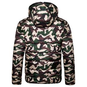 High Quality OEM Custom Embroidered Men's <b>Winter</b> <b>Coats</b> <b>Hooded</b> Quilted Padded Puffer Jacket Front Logo - Product Image 2