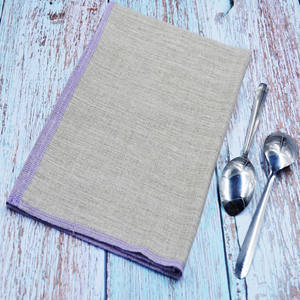 Ensemble de serviettes imprimées à sec en tissu de lin fait à la main couleur unie torchons de cuisine/thé multifonctionnels 50x70 cm prix de gros personnalisé - Product Image 2