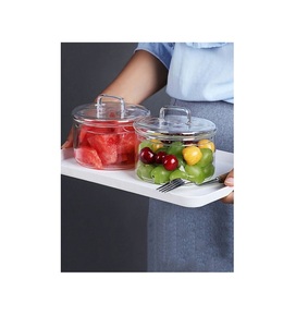 Tema único Patrón de forro de vidrio Cuenco de vidrio para servir en relieve Combinación de vidrio decorativo Diseñador Frutero - Product Image 5