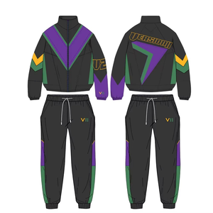 Wholesale Supplier 100% Nylon <b>Windbreaker</b> Set Plus Size Men Short Set Embroidery logo Windproof 2 Piece Joggers Set - Product Image 2