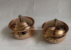 Olla de Cobre de Lujo, Cacerola Martillada a Mano, Plato para Calentar Comida, Ecológico, Apto para Inducción y Gas, Vajilla para el Hogar y Bodas - Product Image 5