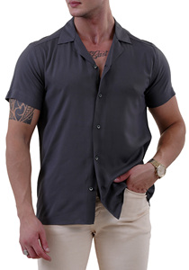 เสื้อเชิ้ตคาร์ดิแกนลำลองผู้ชาย แขนสั้น คอปกพับ ลายจุด กันยับ ระบายอากาศดี ติดกระดุมแถวเดียว ODM สำหรับฤดูใบไม้ผลิ - Product Image 3