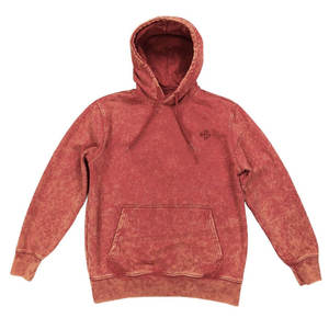 Sweat à capuche surdimensionné en coton vieilli lavé à l'acide pour hommes Vintage Patch personnalisé broderie Logo OEM pour l'hiver - Product Image 1