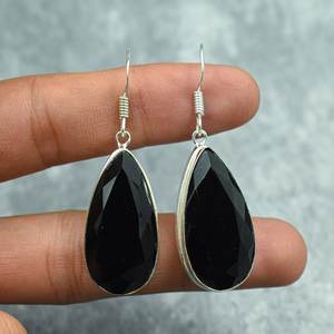 Pendientes de Ónice Negro, Plata de Ley 925, Joyería Hecha a Mano, Pendientes de Piedras Preciosas, Regalo para Ella - Product Image 1