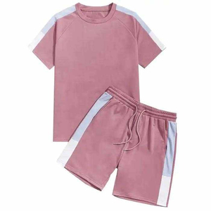 Conjuntos de camisetas y pantalones cortos personalizados para hombre, nueva colección, chándal de moda de talla grande transpirable de algodón 100% para verano - Product Image 1