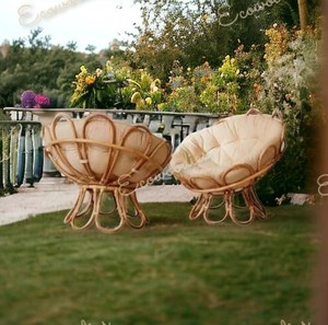 Fauteuil à bascule moderne d'extérieur pour enfants et tout-petits, en rotin tressé, mobilier bébé, pour parc et villa, écologique - Product Image 2