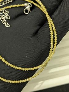 Collar de Cuentas de Diamantes Amarillos, Plata de Ley 925 con Baño de Oro, Facetado Natural, Estilo Redondo, Moderno, Regalo de Boda Ortodoxo para Niños - Product Image 4