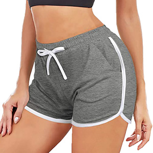 Shorts pour femmes tendance, taille élastique, séchage rapide, doux, respirant, 100% coton, extensible, pour un usage quotidien, sport, été - Product Image 1