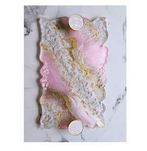 Bandeja de resina epoxi, superventas, bandeja de maquillaje DIY de resina epoxi, mango redondo de excelente calidad para artículos decorativos de chocolates - Product Image 1