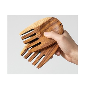 Cuillère à main en bois, meilleur style, articles de cuisine et de maison les plus vendus, ensemble de service en bois pour mélanger la salade, vente chaude, articles les plus vendus - Product Image 1
