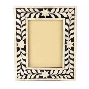 El último marco de fotos con incrustaciones de resina de arte popular clásico para decoración del hogar o regalos de Navidad cuenta con un elegante Imán con patrón de amor - Product Image 4