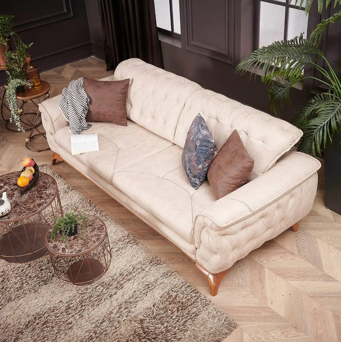 Домашний гостиничный диван Chesterfield, кожаный диван ручной работы для гостиной, кресло размера 3, 2, 1, Угловое сиденье, Bergere, фабрика турецкой мебели