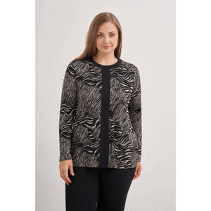Blusa de Punto para Mujer con Adornos Florales y Cuello con Lazo - Product Image 3