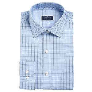 Camicia elegante da uomo blu navy a quadretti con bottoni, 100% cotone popeline, antipiega, casual, ODM, taglie 17.5-36/37, inclusa 6XL - Product Image 1
