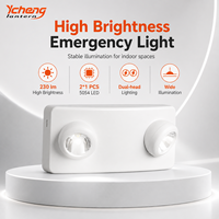 Luminaire d'urgence LED double spot, rechargeable, à fixation murale, pour intérieur, homologué CE RoHS, pour la sécurité incendie, fourni par une usine OEM ODM