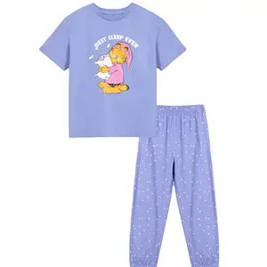 new custom logo print jumpsuit 2 Piece Set Wholesale Casual wear kids wear 2024 kids night suit trends OEM ODM bulk qty