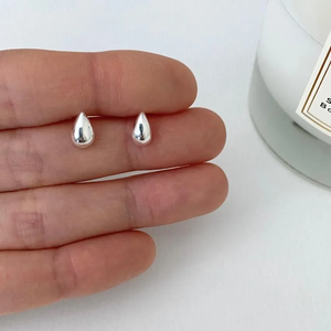 Elegant Classic Water Droplets Ear <b>Studs</b> for Women with Shimmering Minimalist Style - Product Image 1