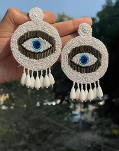 Pendientes colgantes Bordado Cuentas de vidrio Estilo moderno Calidad Premium Hecho a mano Diseño clásico Drop by glowin fashion - Product Image 3