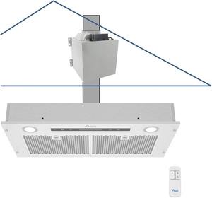 AUTHENTIC Hotte de cuisine encastrable au plafond 14-1/2”D, super silencieuse, en acier inoxydable, 4 vitesses, 1000 CFM, filtres en maille - Product Image 2