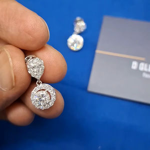 IGI Certified 14Kt White Gold 1.39 Ct Prong <b>Set</b> Hanging Moissanite Diamond <b>Stud</b> <b>Earrings</b> for Wedding Engagement Anniversary Fine - Product Image 1